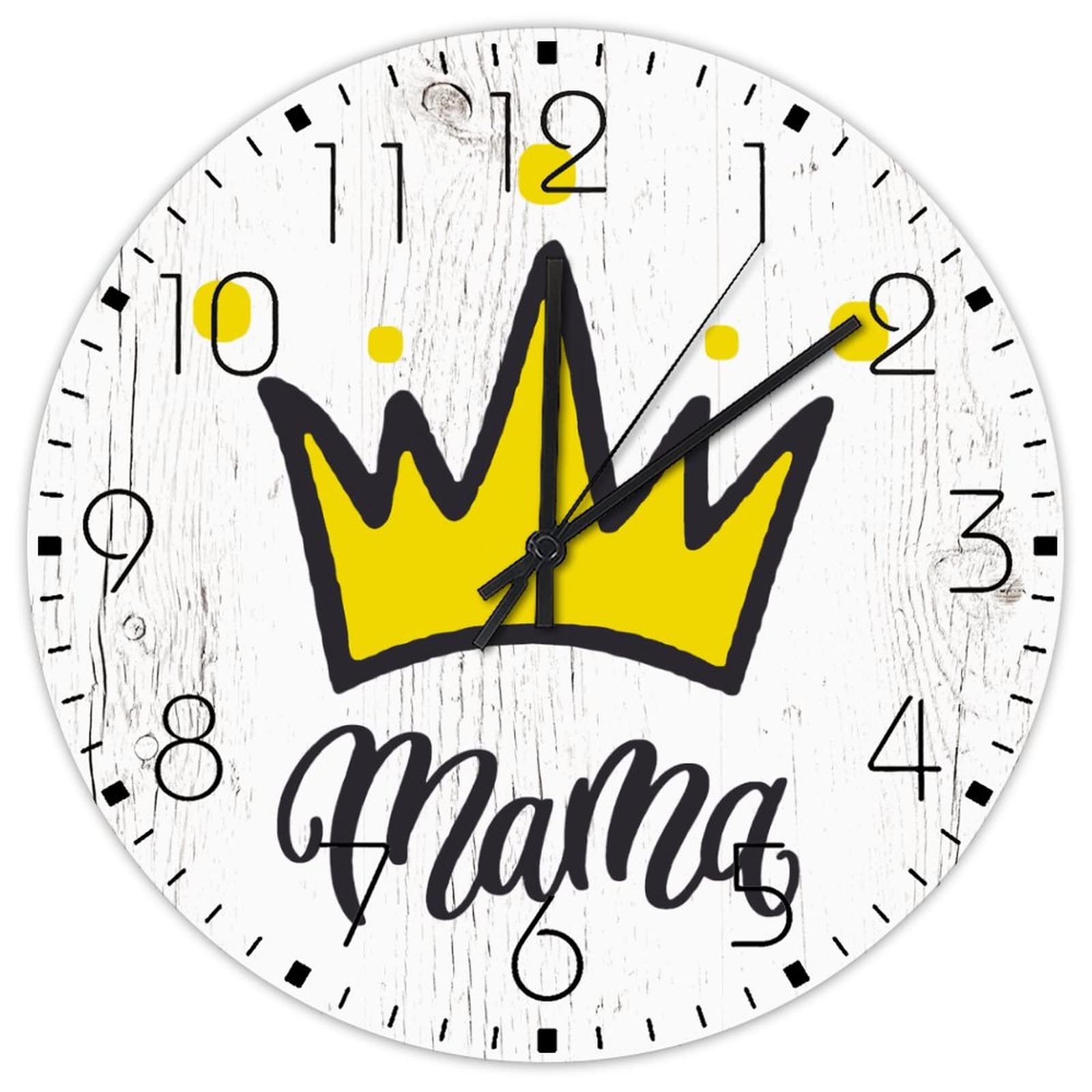 Horloge murale en bois quartz silencieuse décorative 30,5 cm