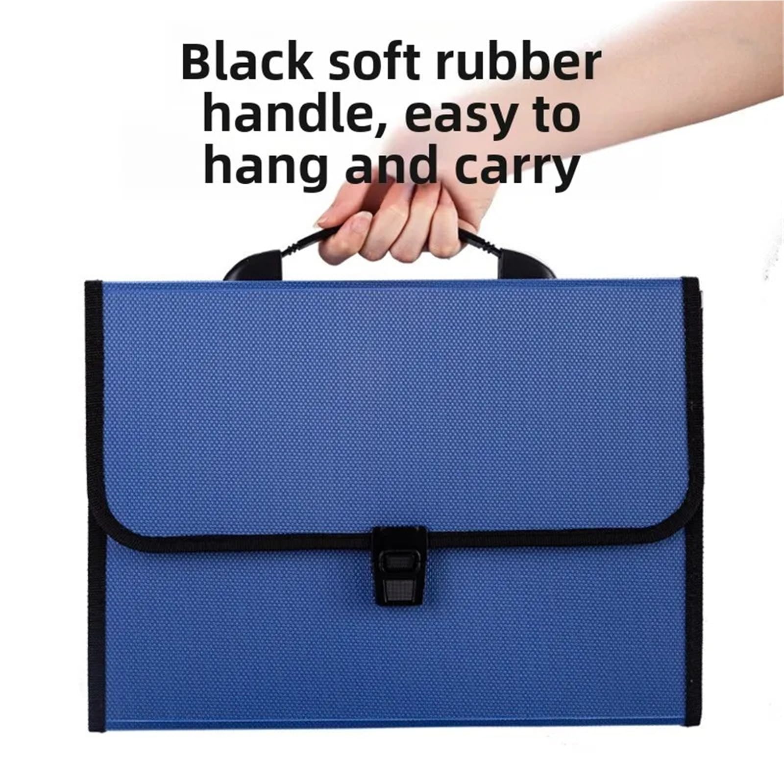 Porta Documenti Cartella di file della fisarmonica | Organizer portatile for carta A4, cartella multistrato for documenti di esame degli studenti(Blue)