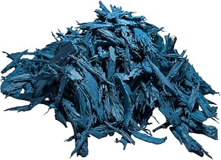 Blue shredded rubber mulch for landscaping