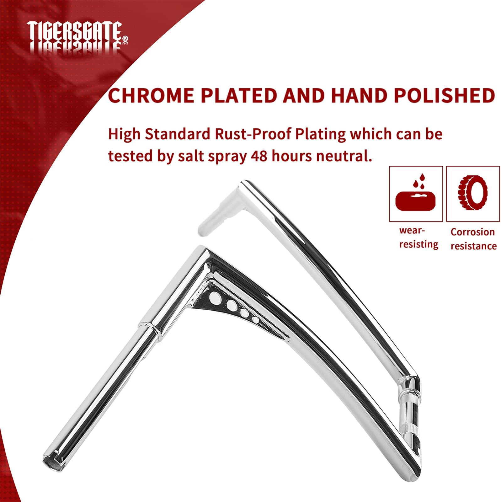 1-1/4" Fat Diablo Ape Hangers Handlebar Butterfly Wing bar for Harley Sportster Dyna Softail 1995-Up Road King (CHROME, 12 INCH)