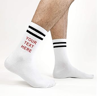 Custom Striped Socks for Women - Customize Socks with Your Text, Name.