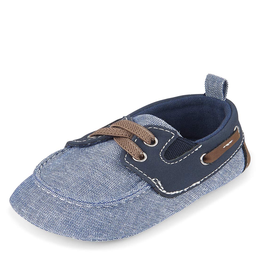The Children's Place Baby Boys Chambray Boat Shoes, NAVY, 4 -Infant