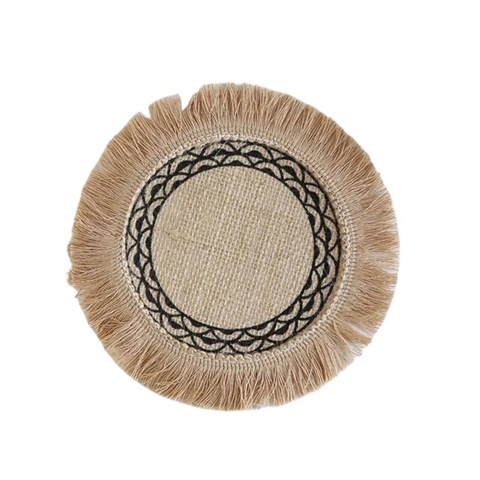 Dessous de verre rond tressé en coton avec set de table protecteur de table