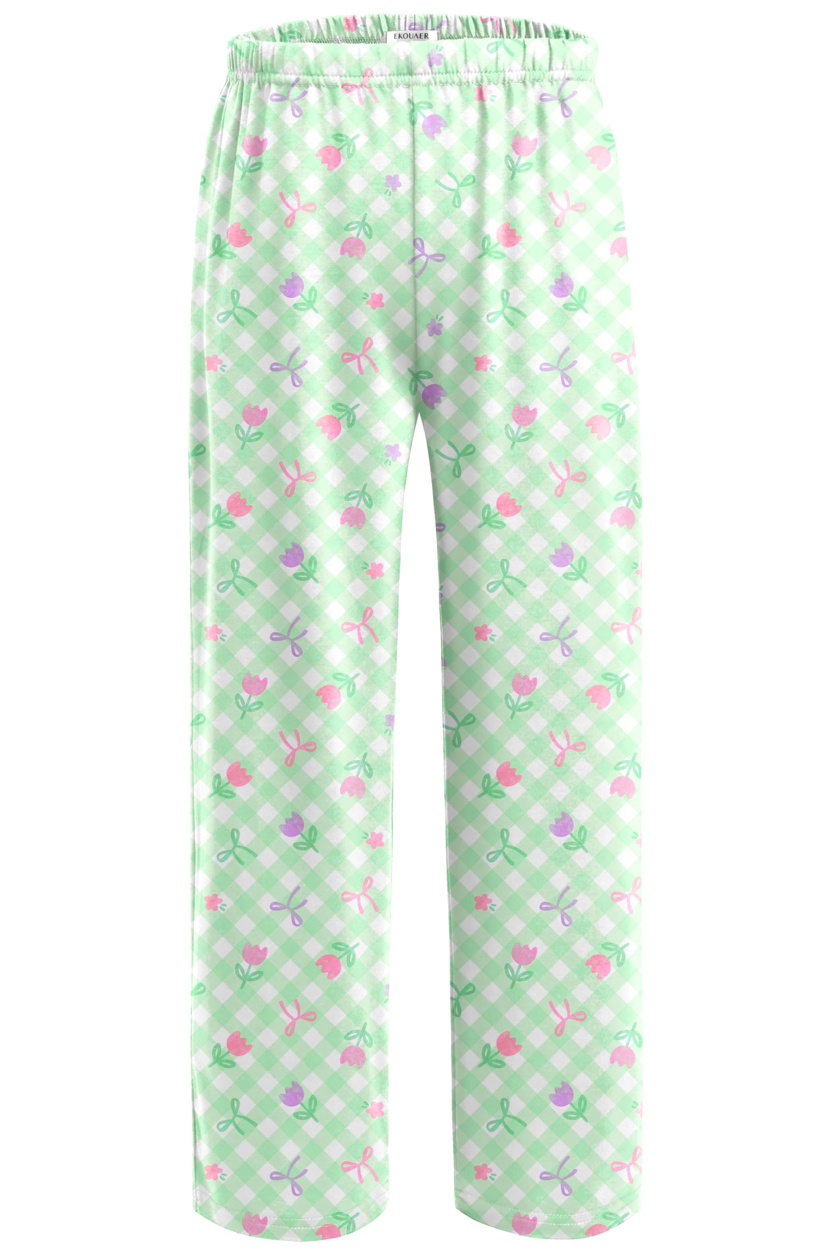 Ekouaer Girls Soft Pajamas Pants Cute Print Pattern PJ Bottoms Lounge Pants