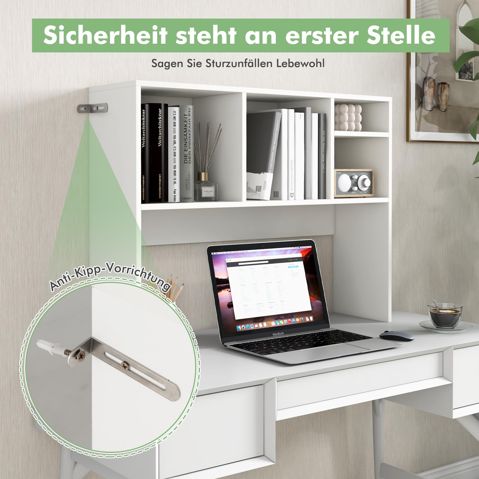 COSTWAY Bureauplank, opbergsysteem, multifunctionele tafelorganizer COSTWAY Bureauplank, opbergsysteem, multifunctionele tafelorganizer