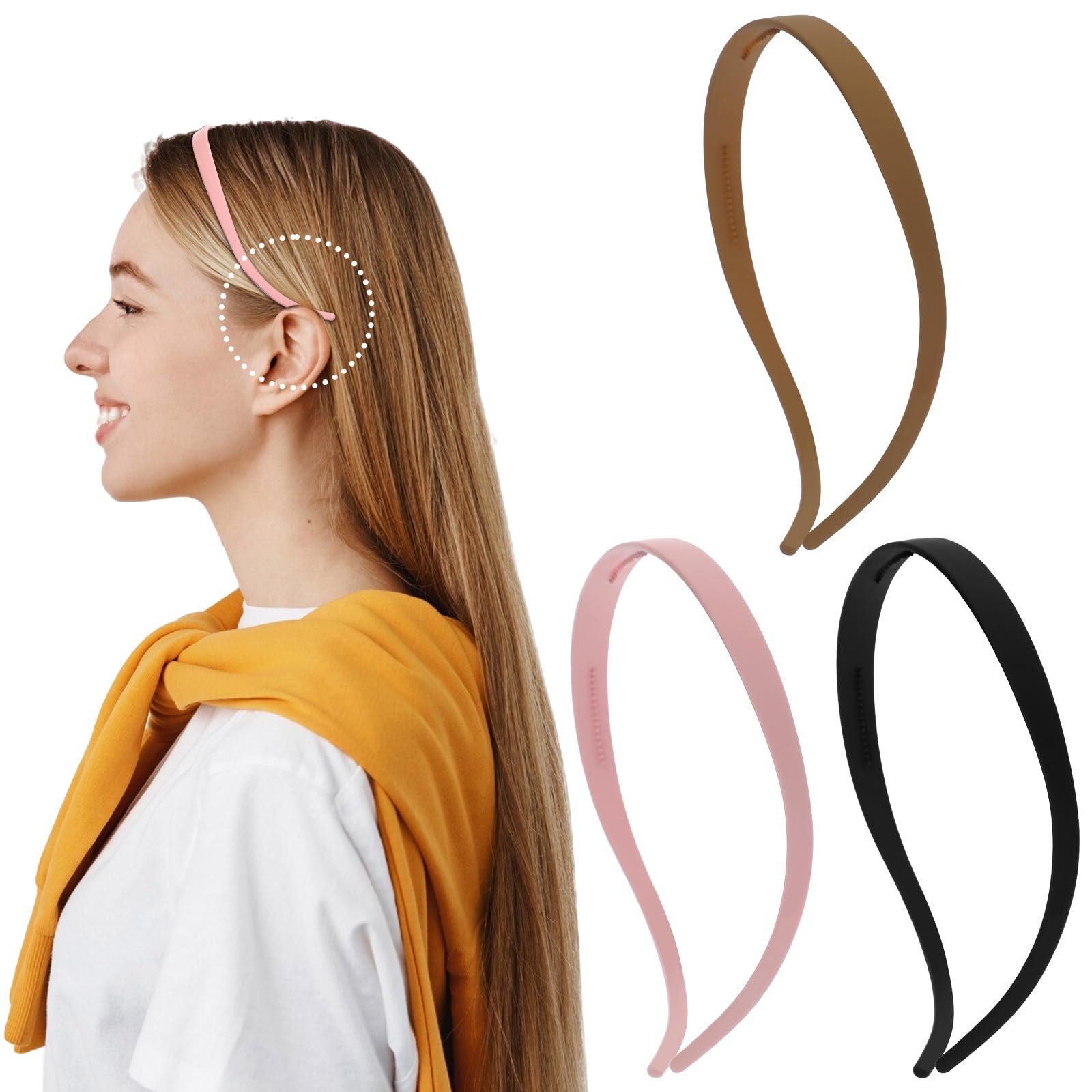 6 Stück Breite Kunststoff-Stirnbänder Für Frauen Produktbild-Vorschau 3