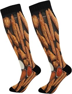 874 Crew Athletic Socks Party Foods Crew Socks Funny Dress Crew Socks Breathable Calf Socks For Running Travel Sports 40cm