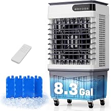 2800CFM Swamp Cooler, Portable Evaporative Air Cooler with 8.3 Gal Water Tank, 4 Ice Packs, 120&deg; Oscillation, 3 Speeds &amp; Modes, 12H Timer, Remote Cooling Fan for Large Room Garage