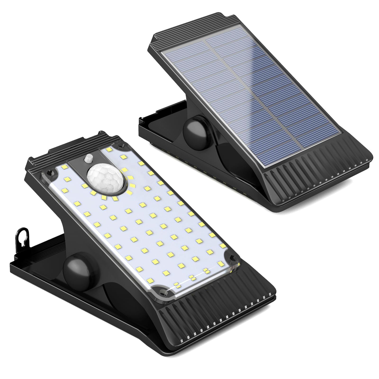 XYRIS Clip On Solar Motion Lights Outdoor Waterproof 2 Pack - Solar Chicken Coop Light for Chain Link Fence, Barn, Grill, Wall, Deck, Camping Tent, RV &amp; Trunk Lid