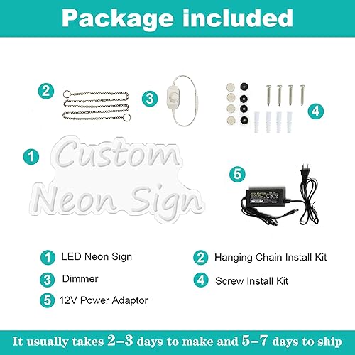 Miniatura 7 de Letreros de neón LED para decoración de pared, letrero de neón LED para fiesta, regalo de cumpleaños, para niños, familiares, novias, fiestas de