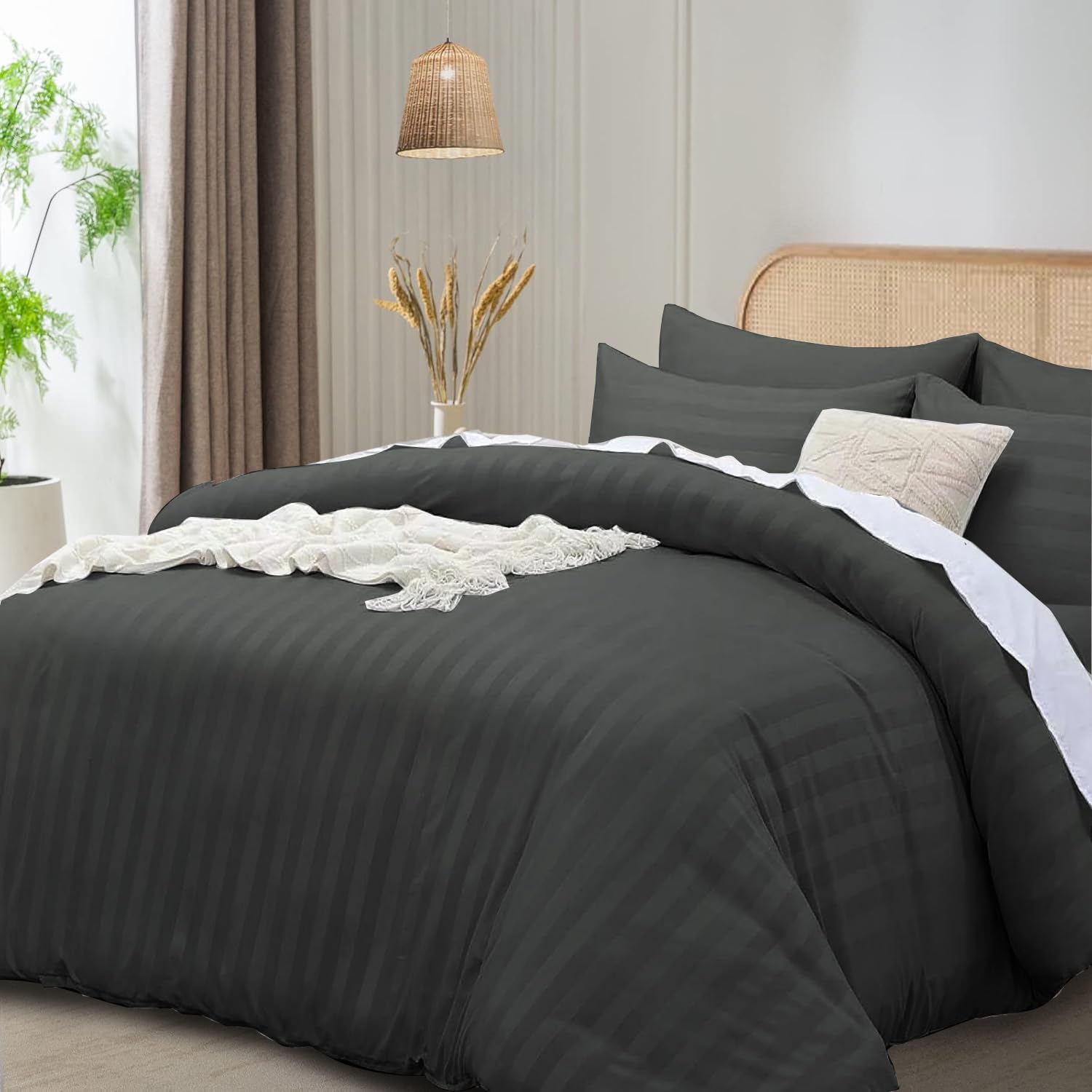 Funky Gadgets Double Duvet Cover Set Charcoal