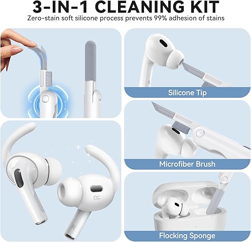 Miniatura 5 de 4 pares de ganchos para las orejas de Apple Airpods Pro de 2 generación, de silicona antideslizante para AirPods Pro con bolsa de almacenamiento,