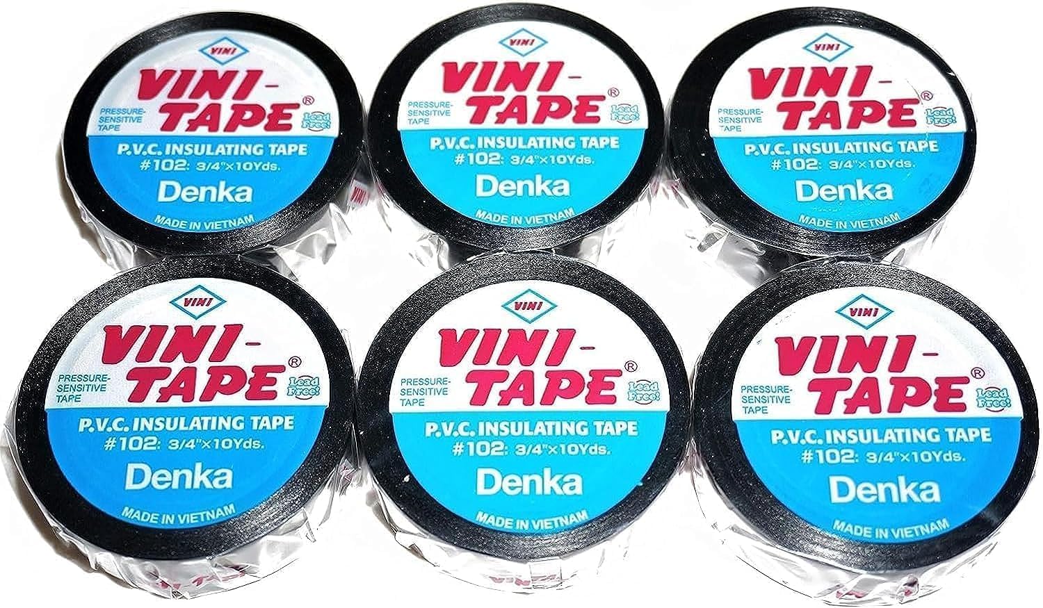 VINI PVC Electrical Insulation Tape (6-Rolls) (Black)