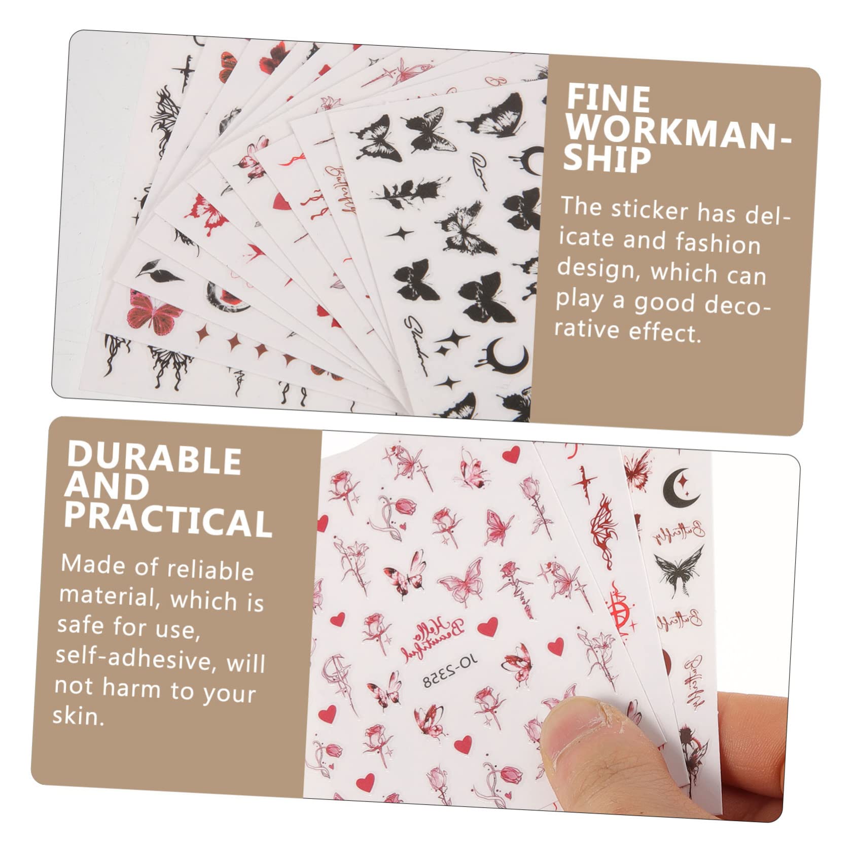 5 Set Adesivi Per Unghie Tema Stickers Per Nail Art Decorazioni Unghie Autoadesive Design Per Feste 12 Fogli*5