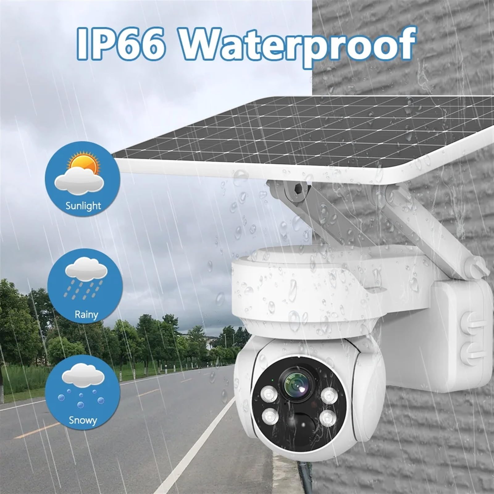 Kamera słoneczna 4G Wi-Fi Bezpieczeństwo Solarna kamera PTZ IP Zewnętrzna bezprzewodowa ochrona wideo Kamera PTZ IP Dwukierunkowa rozmowa audio Noktowizor Łatwa instalacja(4MP 4G 32GB Card)