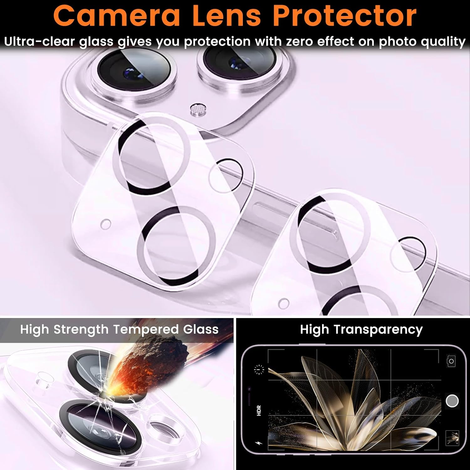 3 3 Pack Privacy Screen Protector for iPhone 14 Plus 6.7-Inch with 3 Pack Camera Lens Protector, Anti Spy Tempered Glass Film 9H Hardness Bubble Free Case Friendly