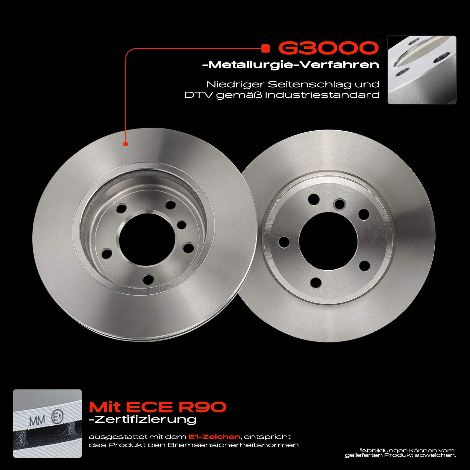 Frankberg Bremsensatz inkl. 2x Bremsscheiben + 4x Bremsbeläge Vorne Kompatibel mit 3er Touring E46 3er Cabriolet E46 Z4 Roadste.r E85 3er E46 Replace# 34116761244