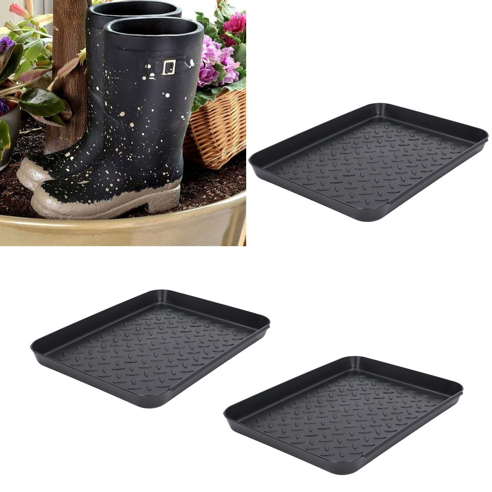 Plateau de bottes anti boue lot de 3 bacs pour protéger les sols de l'eau