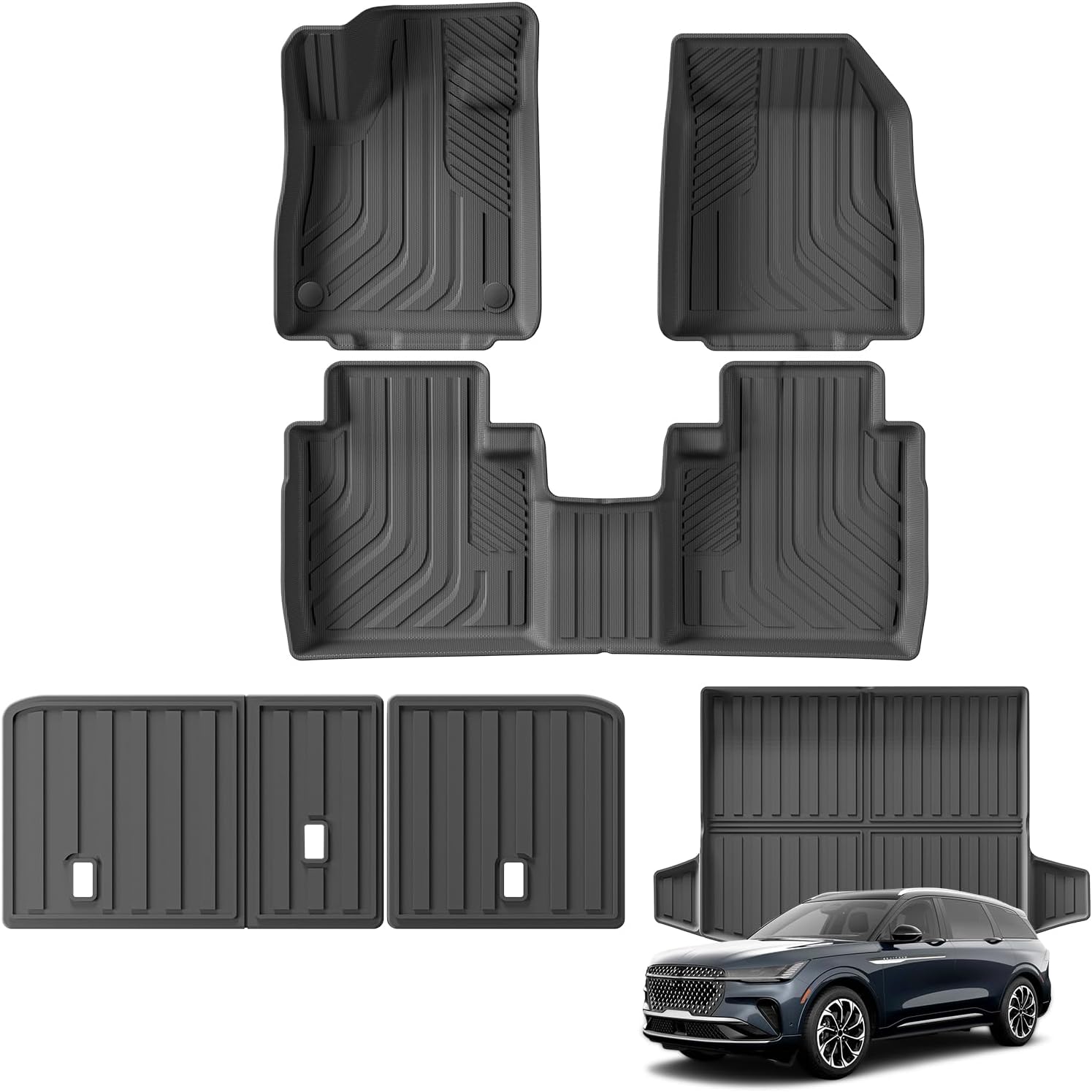 SMABEE Cargo Liner for Lincoln Nautilus 2024 2025 2026 All Weather Trunk Cargo Mat for 2025 2026 Nautilus Accessories Boot Liner TPE Protective Pad Anti-Slip Waterproof Interior,Black