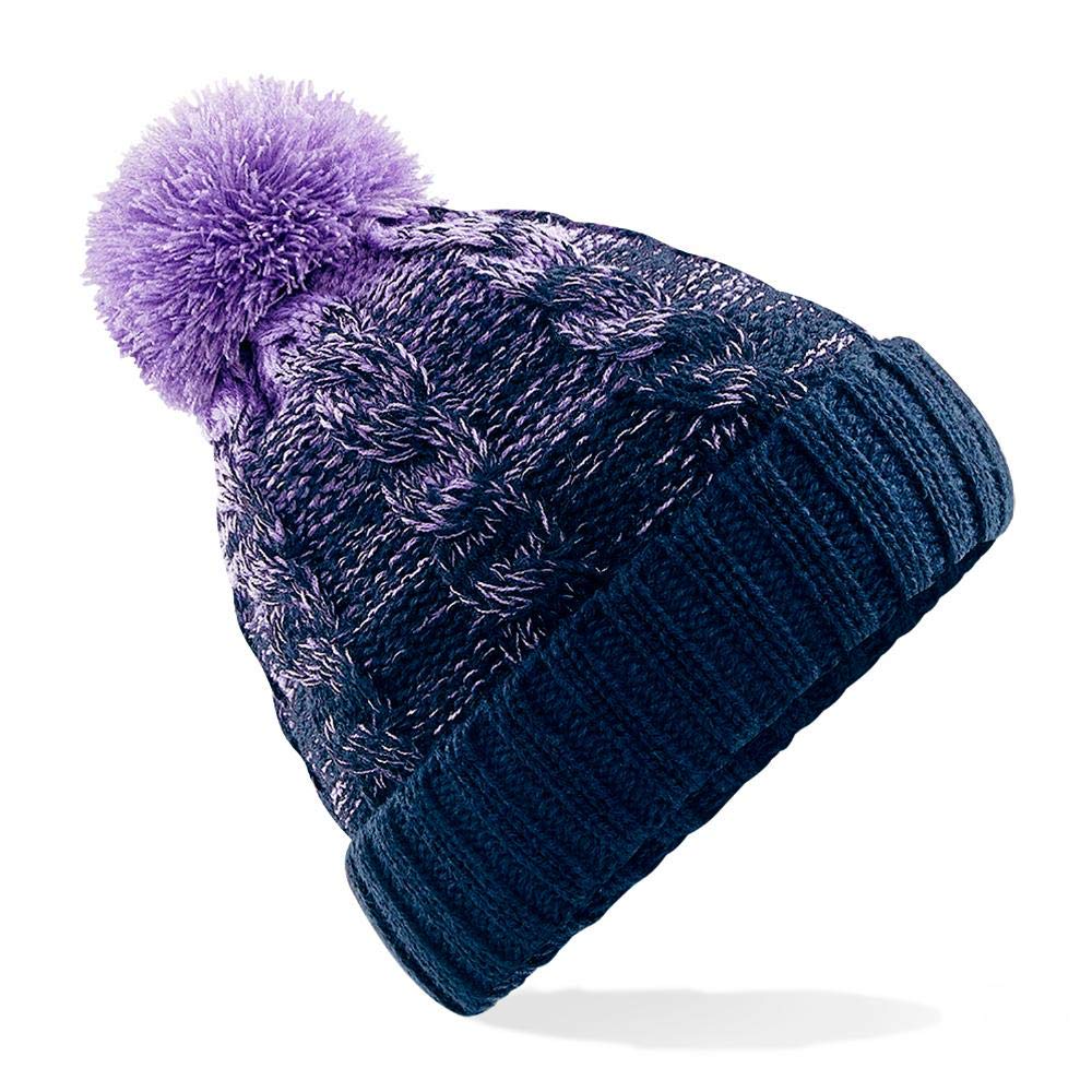 Beechfield Ombre Beanie – Lavender/French Navy Winter Hat For Men & Women, One Size - View #4