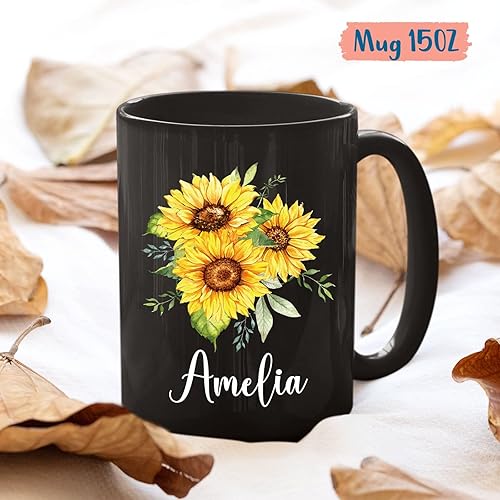Miniatura 5 de Taza de girasol personalizada, taza de girasol personalizada, taza de café de girasol, taza de café de girasol, taza de girasol, regalo para amantes