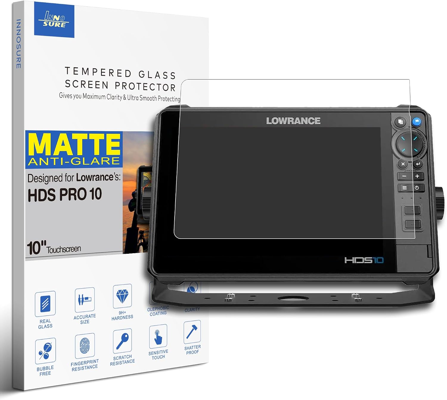 Premium Tempered Glass Screen Protector for Lowrance HDS PRO 12 Inch Touchscreen Fish Finders Accessories Anti Scratch (HD Clear)