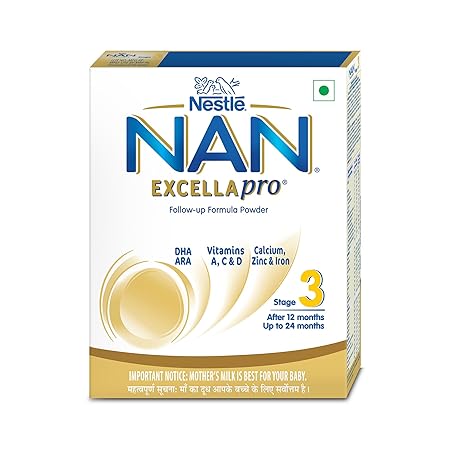 Nestle NAN EXCELLAPRO 3 Follow-Up Formula-Powder After 12 months, Stage 3, 400g Bag-In-Box Pack