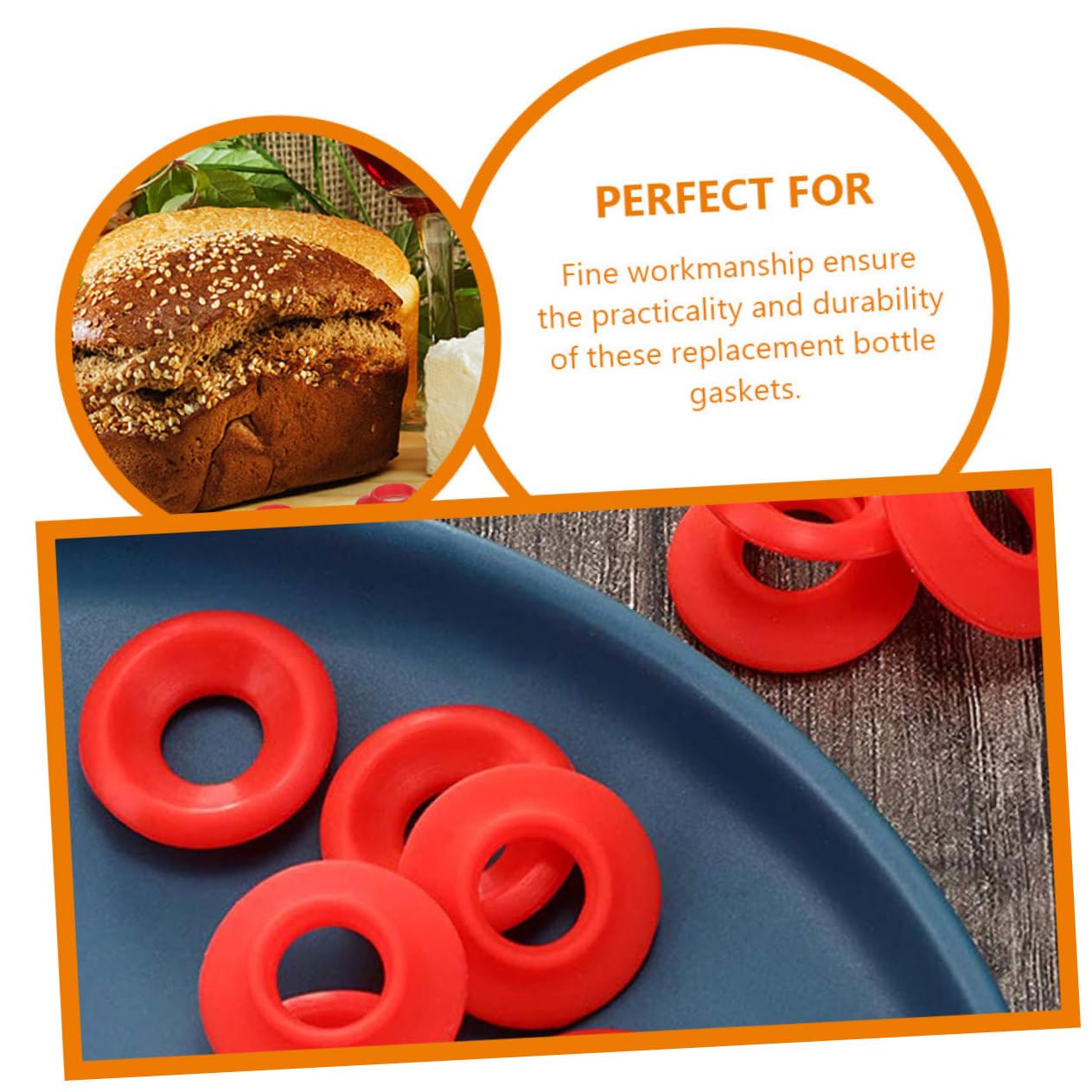 Mikinona 24pcs Beer Bottle Sealing Gaskets Leakproof for Soda Brew Soda Home Brewing