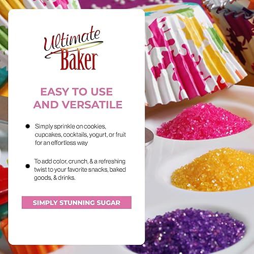 Miniatura 4 de Ultimate Baker Azúcar de lijado saborizado (1 x 4 onzas), explosión de sabor y color para pasteles, galletas y más, totalmente natural, perfecto