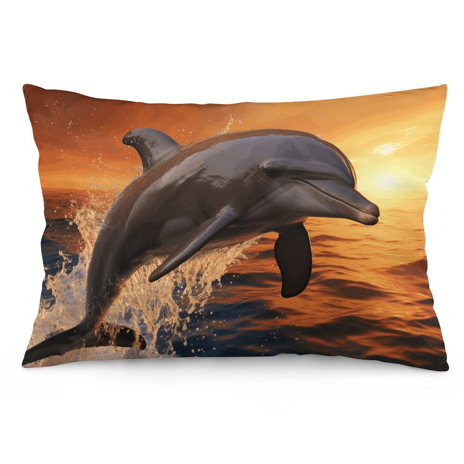 NTVOWPZO 2 Pack Decoration Throw Pillow Covers 20"x30" Pillowcases Covers Dusk Dolphin Pillowcases Modern Farmhouse Home Decor Sofa Cushions Covers for Couch Bed Living Room