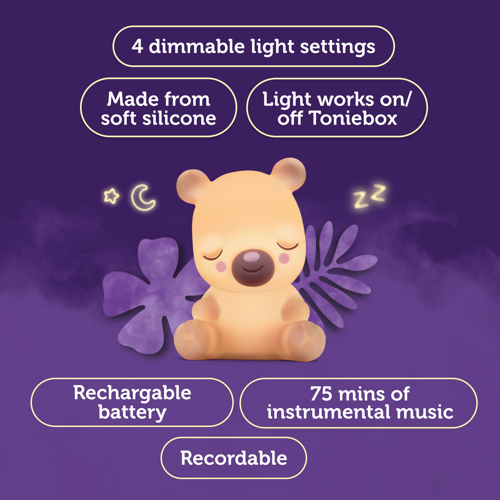 tonies Sleepy Friends Bear Night Light Audio Classic Character, Blue, Small - Image 3