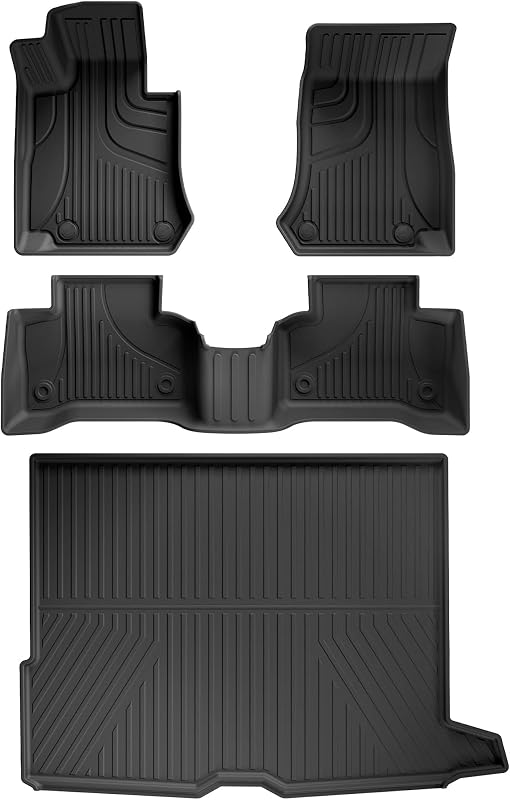Kit de Tapetes e Tapete de Porta-Malas em TPE para Mercedes-Benz GLC 300, 350e, AMG 43 e AMG 63 2016–2022, Preto, 4 peças