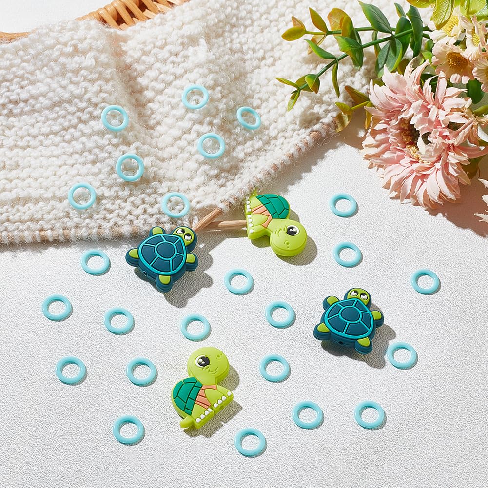 Gomakerer 64 Kit D'outils à Tricoter, Marqueur De Point De Tricot En Plastique De Couleur Mixte Tortue En Silicone