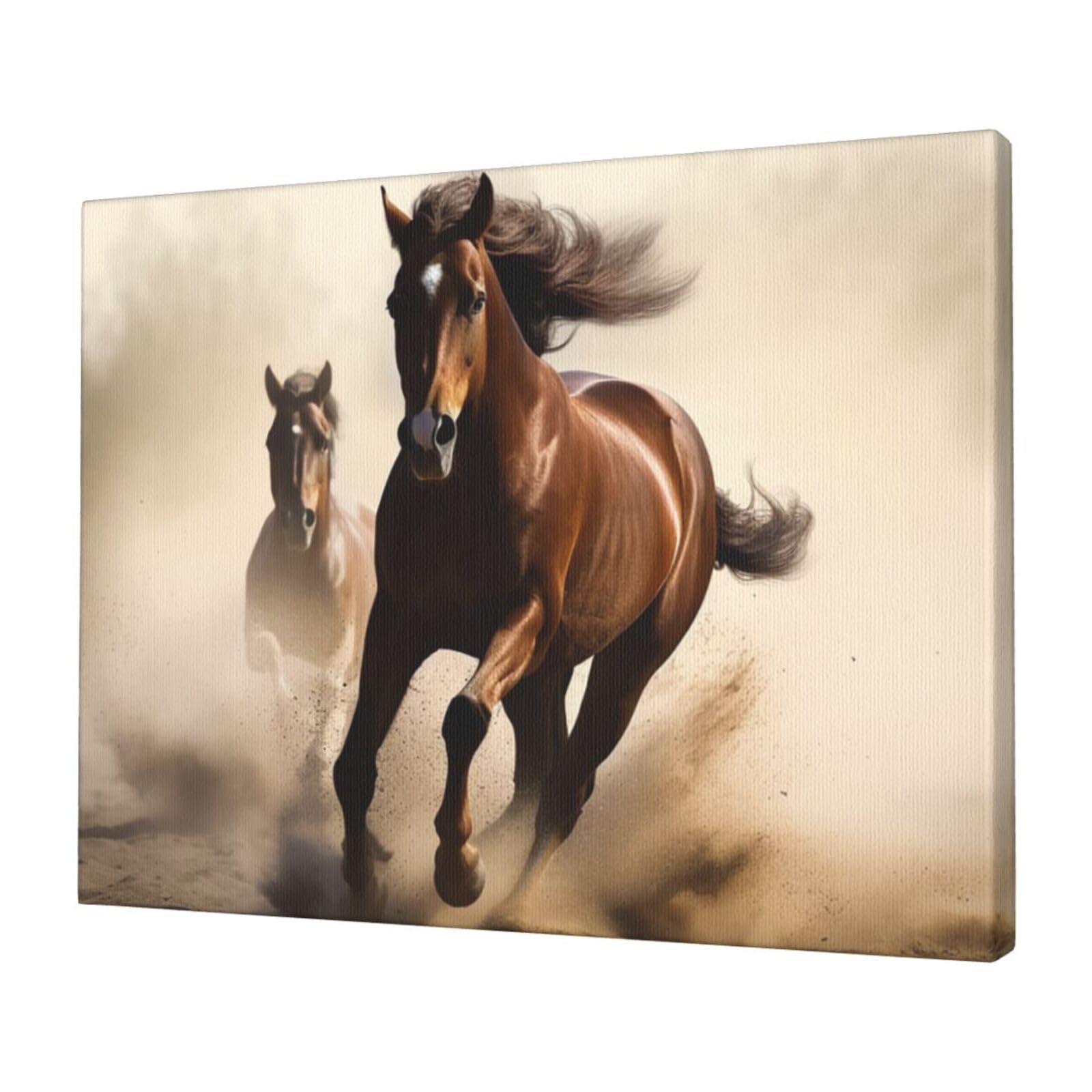 FodPand Canvas Wall Art for Living Room Wall Decor 12"x16" Modern Artwork Painting Pictures Hanging Canvas Prints Animals Horse Running Aesthetic Wall Art for Bedroom Bathroom Office Wallart Decor