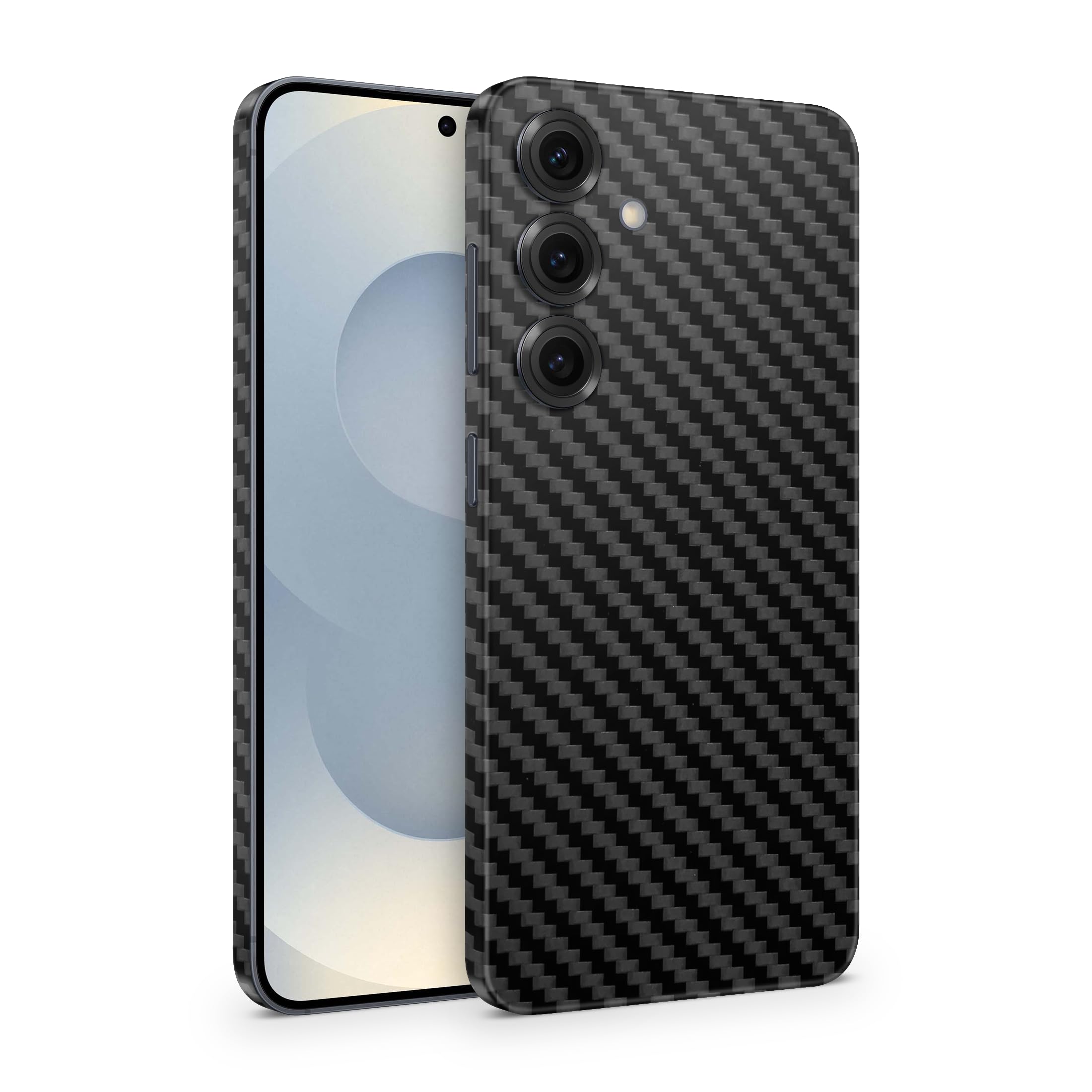 Skin compatibile con Samsung Galaxy S25 & S25 Ultra, pellicola protettiva protettiva a 360° Full Coverage o Back Only (Full Coverage, Carbon Black, S25)