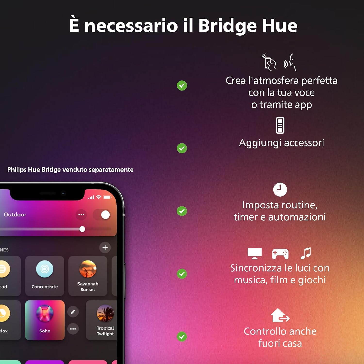 Philips Hue Play HDMI Sync Box 8K - Smart hub che sincronizza fino a 10 luci Hue - Hub luci che richiede Hue Bridge - Supporta Dolby Vision HDR10+ - Controllo con app Hue per luci smart