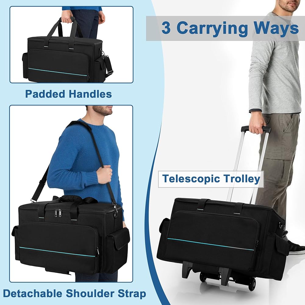Amazon.com: HODRANT Large Rolling DJ Cable Bag, Padded Gig