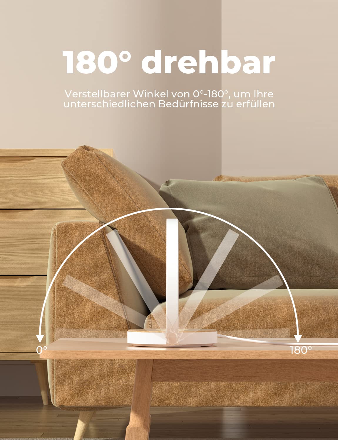 Nachttischlampe mit ladefunktion, Touch Dimmbar Nachtlicht Wireless Charger 15W, LED Tischlampe mit 3 Stufige Helligkeit für Schlafzimmer Wohnzimmer Büro