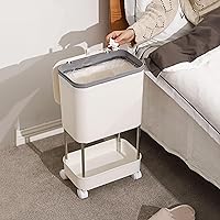 Vista 4 de Papelera extraíble de compost para cocina, compostador, papelera extraíble para cocina del hogar, papelera multifuncional en capas, papelera Blanco