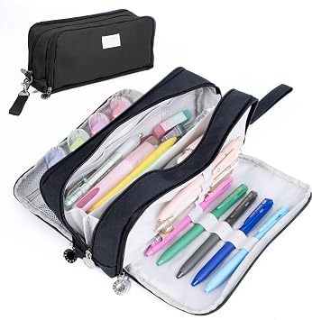 Four Candies Pencil Case 3 Compartments Black