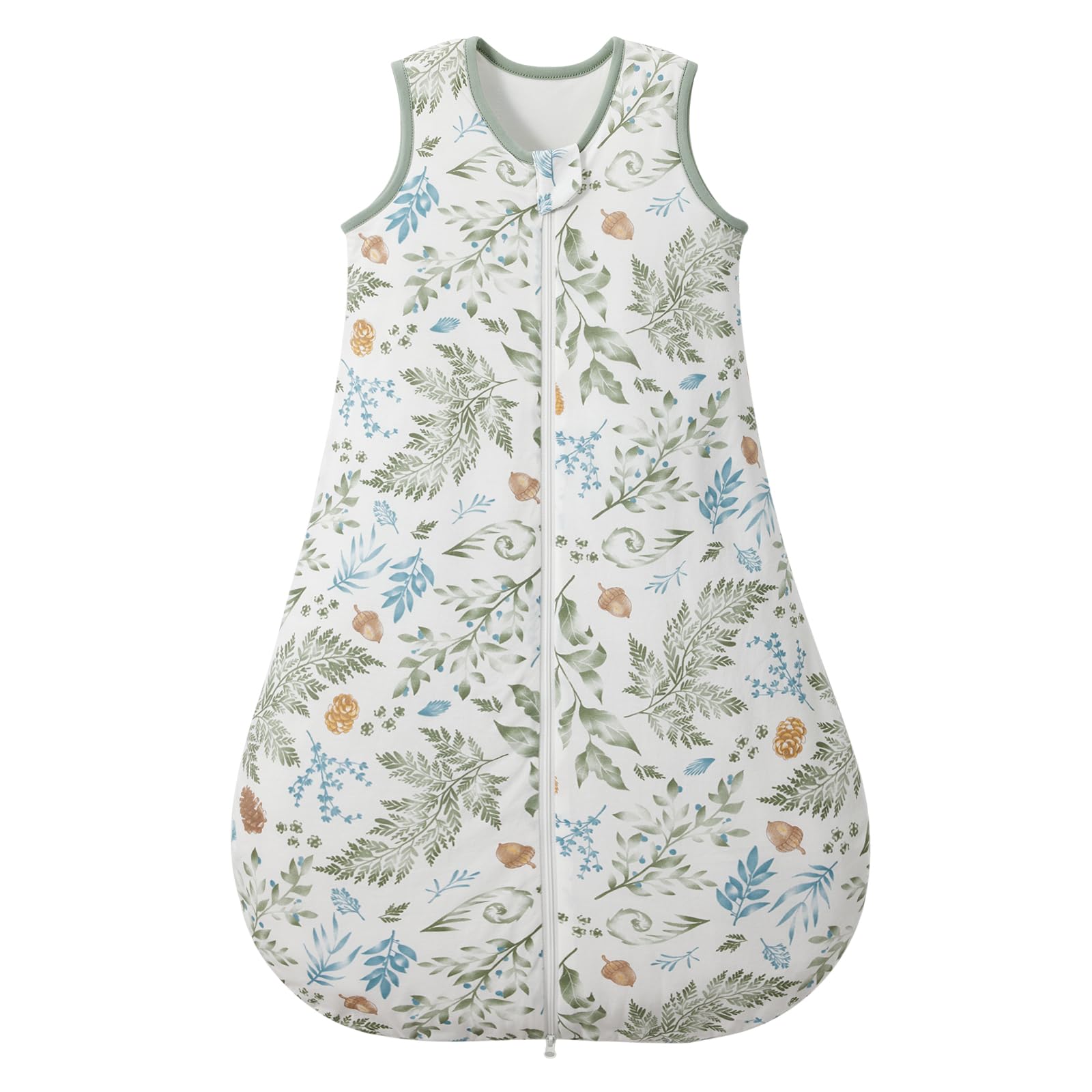 LULUMONKEY Baby Sleeping Bag 1.5 Tog 6-18 Months, 100% Cotton Newborn Sleep Sack Baby Wearable Blanket, Forest