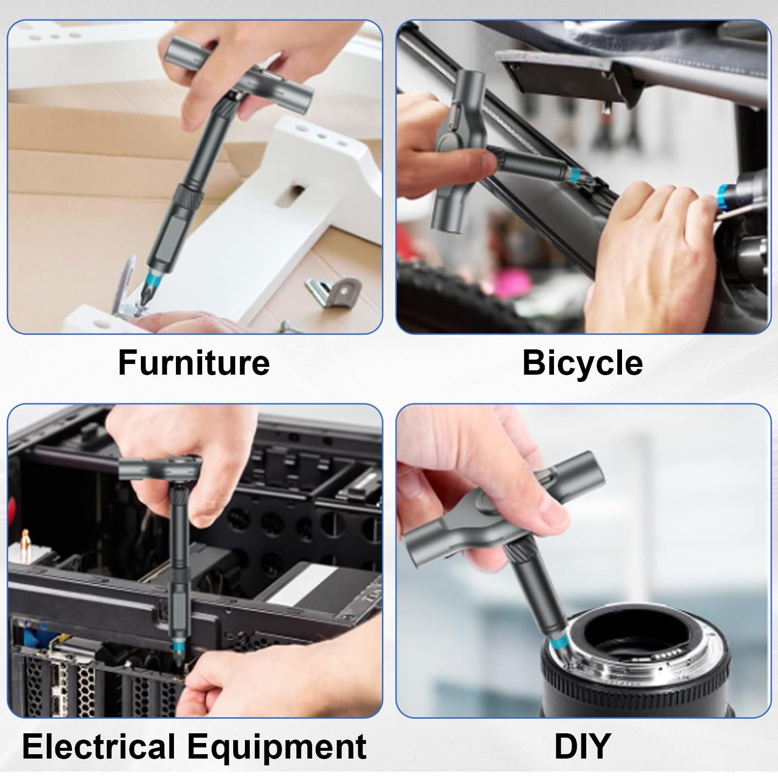 24 en 1 Tournevis à Cliquet, Kit Tournevis Magnétique de Précision, Poignée en Aluminium Amovible, Outils de Réparation pour Meubles, Bricolage, PC, Compact et Portable