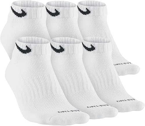 Nike Dri-Fit Cushion Low-Cut Training Socks (6 Pairs) Mens Athletic Socks