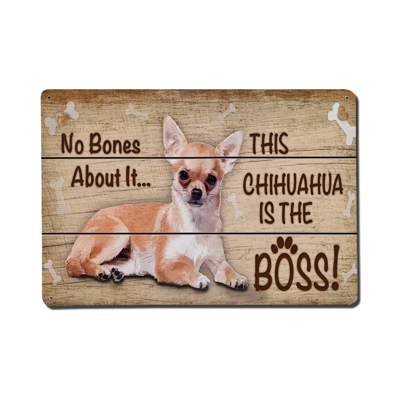 Plank Background With Dog And Text Tin Sign Metal Poster Vintage Metal Signs for Home Man Cave Bar Cafe Kitchen laundry room Wall Decorations Gift 8x12Inch