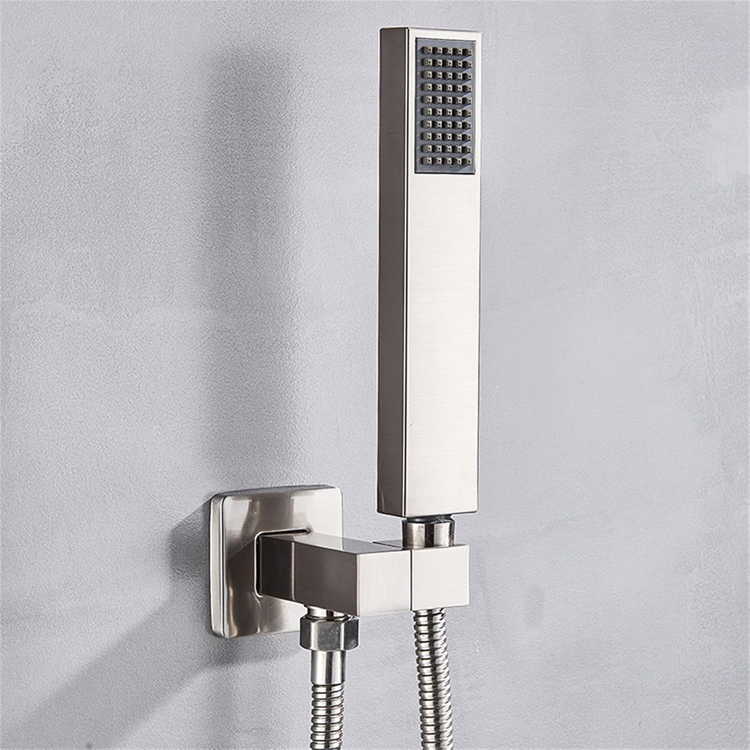 Shower System with 8-12 Inch Square Shower Head and Handheld Bathroom Rainfall Wall Mounted Shower Faucet Set Contain Shower Faucet Mixer Valve and Trim Kit,2 Ways 16inch (Size : 2 Ways 16inch)