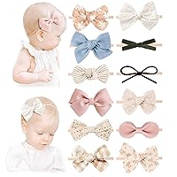 Vista 12 de Niceye Lazos y Diademas para Bebé Niña, Cintas Elásticas de Nailon para el Cabello para Recién Nacidos, Bebés, Niños Pequeños - Accesorios