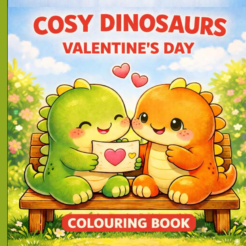 Cosy Dinosaurs: Valentine's Day - Sweet cosy dinosaur moments to colour