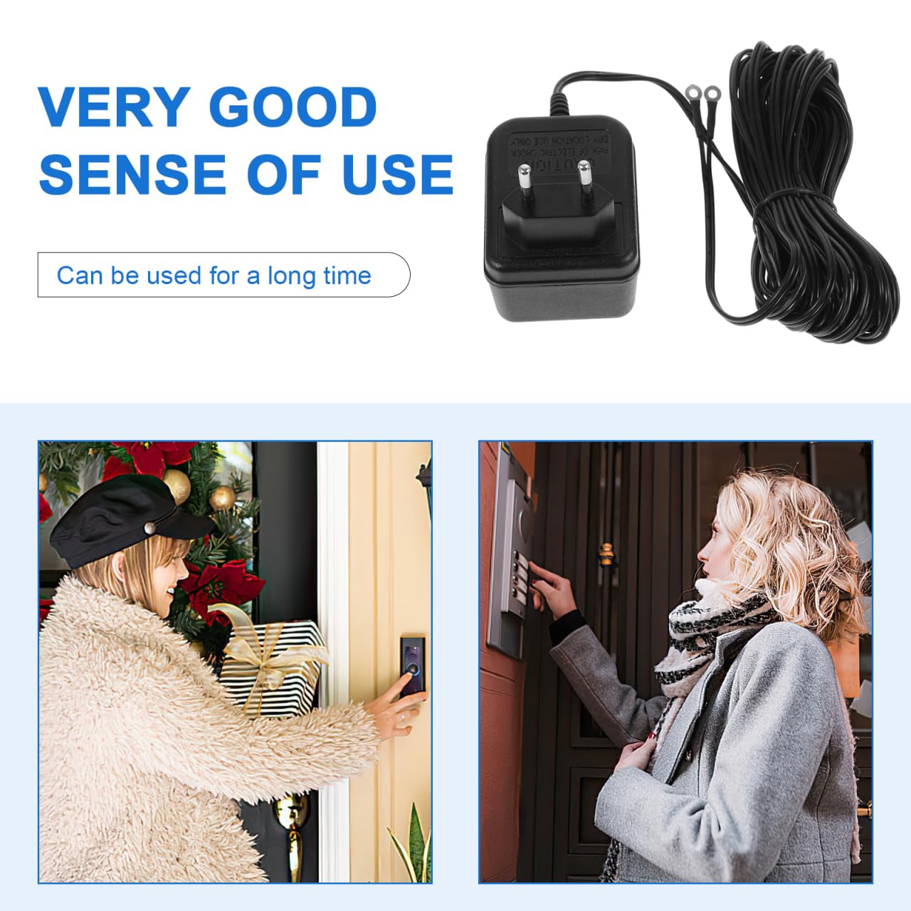 VILLCASE Transformador De Timbre 24V Adaptador De Corriente Para Timbre Con Video Cable Largo Fuente Estable Compatible Con Timbres De Puerta Uso Doméstico Diseño Europeo