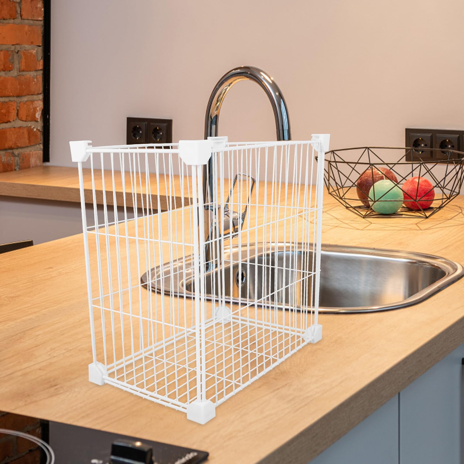 Uonlytech Cesta de Almacenamiento para Congelador Organizador Vertical de Metal para Refrigerador Canasta Desmontable Circulación de Aire para Despensa y Verduras