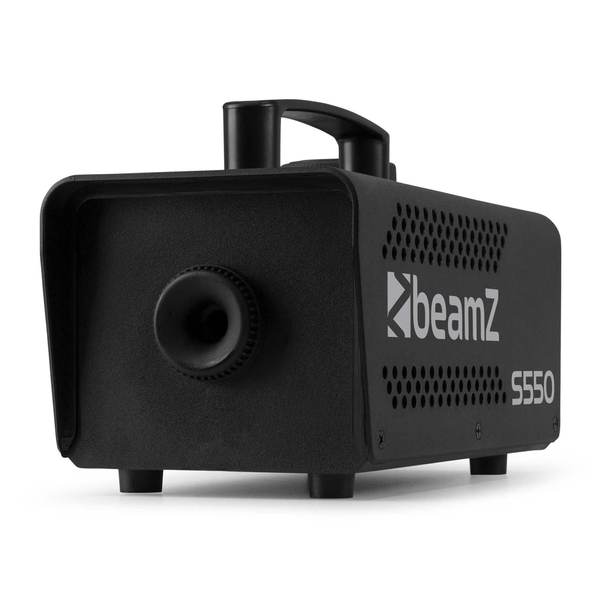 BeamZ S550 - Máquina de humo 550W con control remoto para fiestas en casa | 550W de potencia, control mando a distancia, funcionamiento silencioso y continuo, perfecto para conciertos y espectáculos